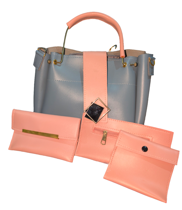 Elegant 4-Piece Pastel Handbag Set – Stylish Tote with Matching