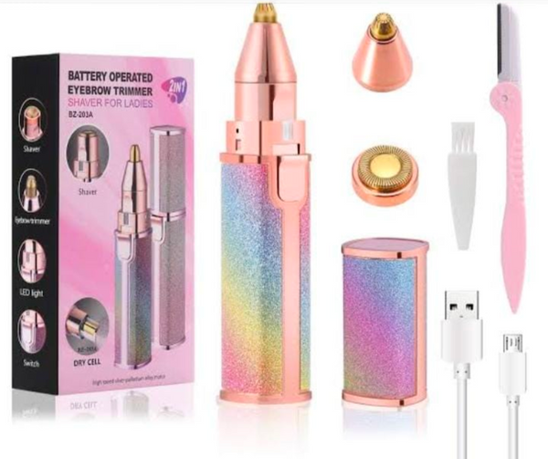 2-in-1 Electric Eyebrow Trimmer and Facial Hair Remover.