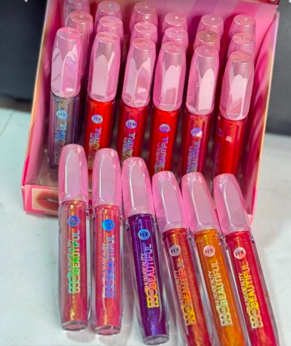 Huda Beauty Glossy Glitter Gloss – 12pc Set