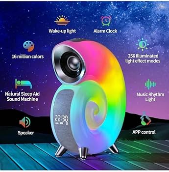 Conch LED Night Light - Bluetooth Speaker, Alarm Clock