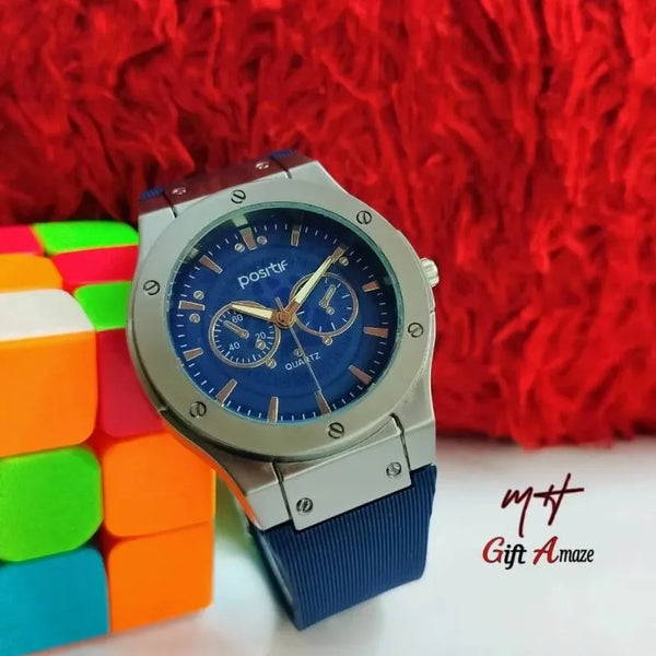 Hublot Classic Fusion watch with a blue stra